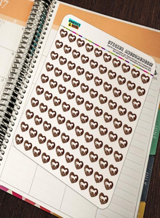 GRAPHICS & MORE Horse Silhouette Cowboy Western Heart Shaped Planner Calendar Scrapbook Craft Stickers - Image 5