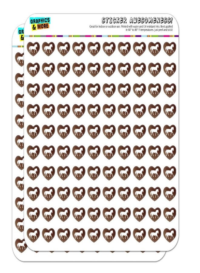 GRAPHICS & MORE Horse Silhouette Cowboy Western Heart Shaped Planner Calendar Scrapbook Craft Stickers - Image 1