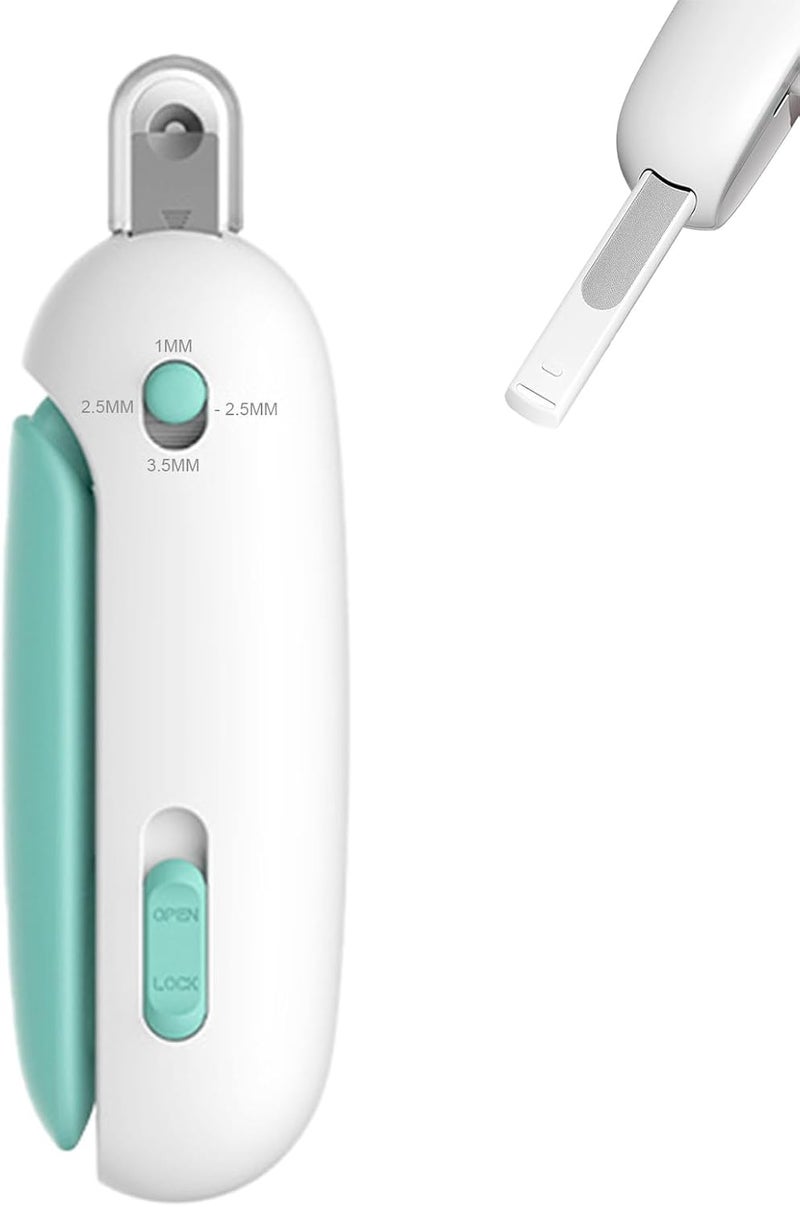 KASTWAVE Cat Nail Clipper for Gentle Trimming, Adjustable Size, Round-Hole Blades, Built-in Dust Storage, Hidden Nail File, Pet Grooming Tool for Safe and Loving Care (Blue) - Image 1