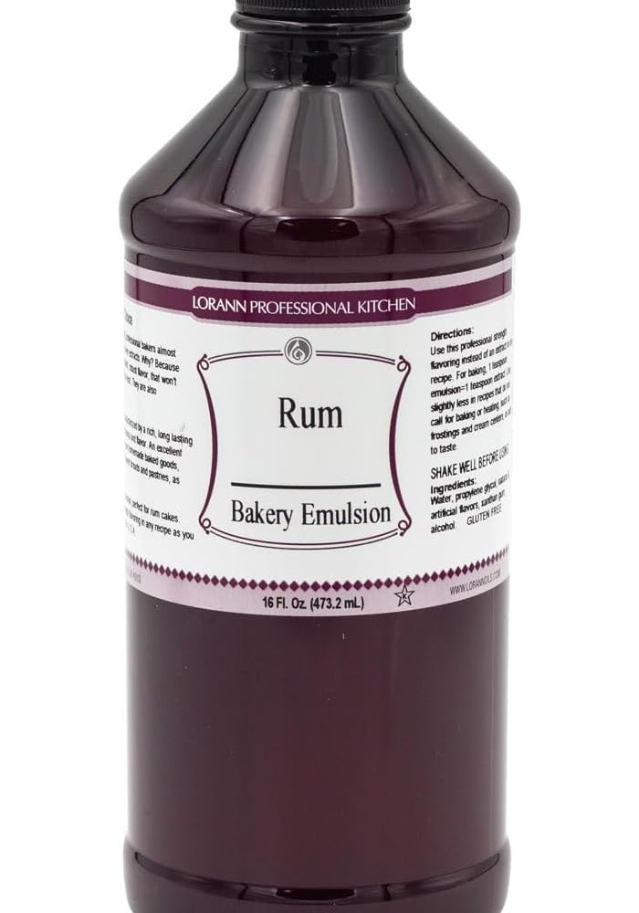 Lorann Oils Rum Bakery Emulsion: Realistic Rum Flavor, Ideal for Enhancing Boozy Notes in Baked Goods, Gluten-Free, Keto-Friendly, Rum Extract Alternative Essential for Your Kitchen - Image 1