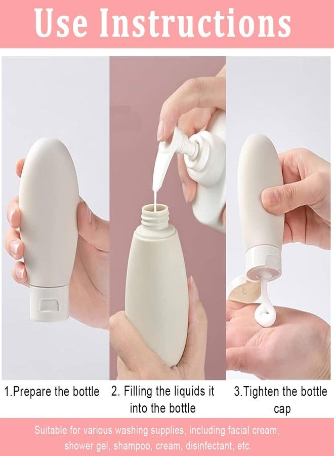 WOTOFY Travel Bottles for Toiletries - 3-Piece Set, 60ml Leak-Proof Refillable Silicone Squeeze Containers with Storage Bag - Ideal for Shampoo, Conditioner, Lotion, Cream - Multicolor - Image 5