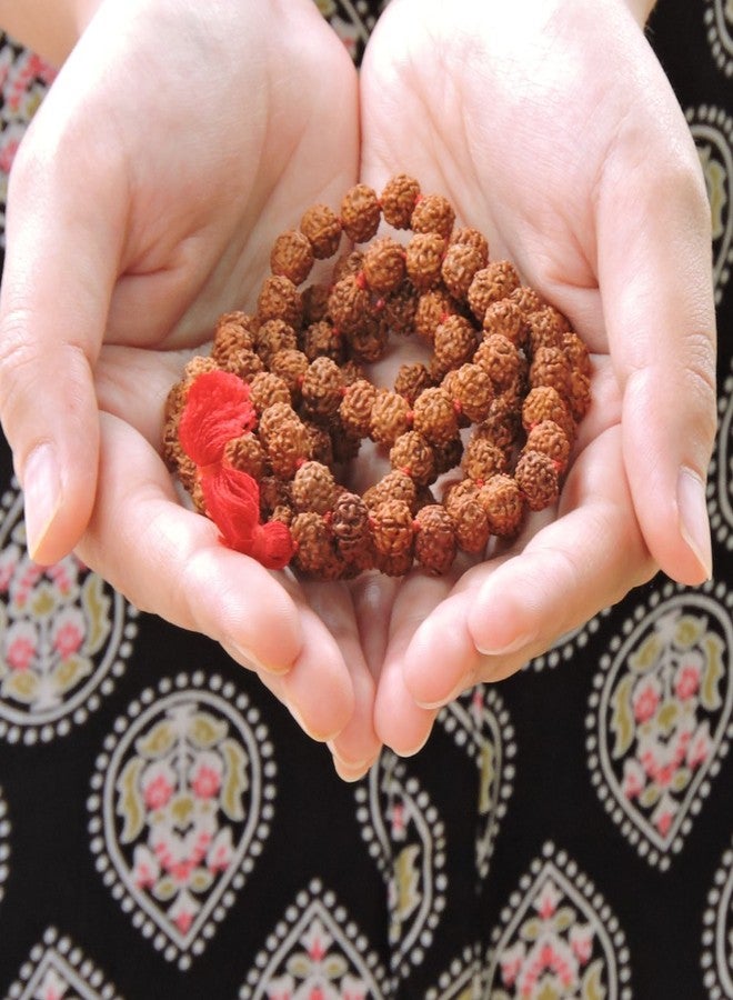 HealthGoodsIn Rudraksha Mala Knoted, Organic, 5 Face (Panchmukhi) with 108 + 1 Beads (8-9 MM Bead Size) for Japa Meditation - Image 5