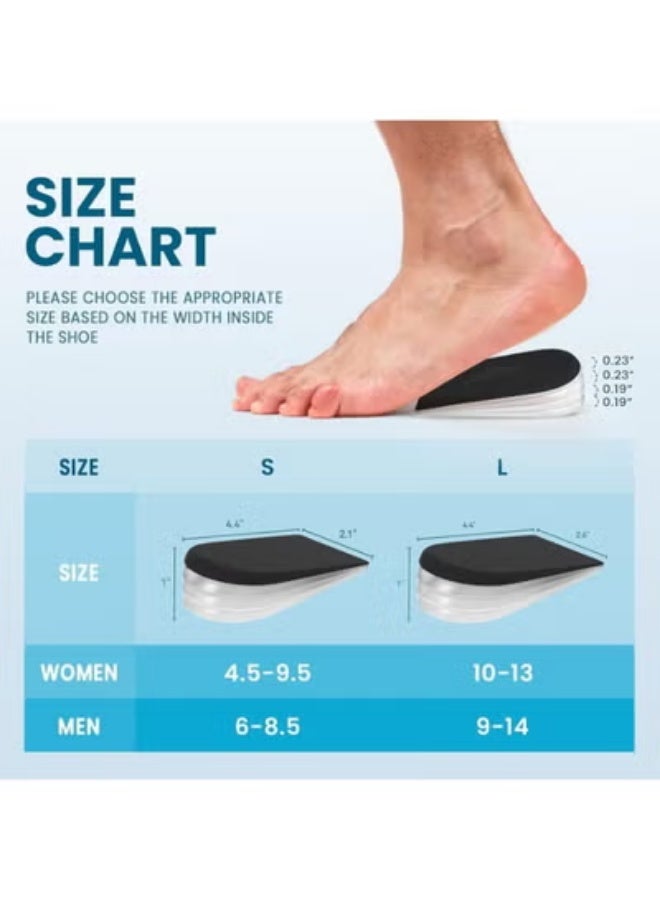 Wahana 4-Layer Adjustable Heel Lift Inserts, 1 Inch Gel Shoe Lifts for Women and Men, Alleviate Heel Pain, Leg Length Discrepancy, For Achilles Tendonitis Wedge Inserts - Image 2