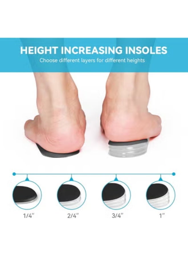 Wahana 4-Layer Adjustable Heel Lift Inserts, 1 Inch Gel Shoe Lifts for Women and Men, Alleviate Heel Pain, Leg Length Discrepancy, For Achilles Tendonitis Wedge Inserts - Image 3