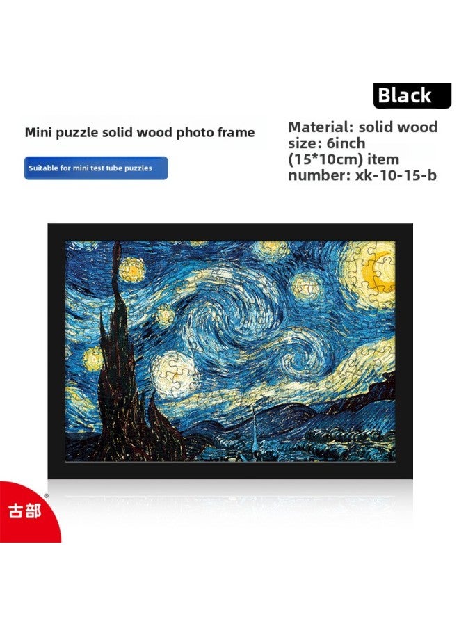 Beauenty Solid Wood Photo Frame Mounted Creative Picture Frame Wall Hanging 500 Pieces 1000 Pieces Puzzle Special Picture Frame Wooden Exquisite Picture Frame-Color:Test Tube Jigsaw-Black  - Image 1