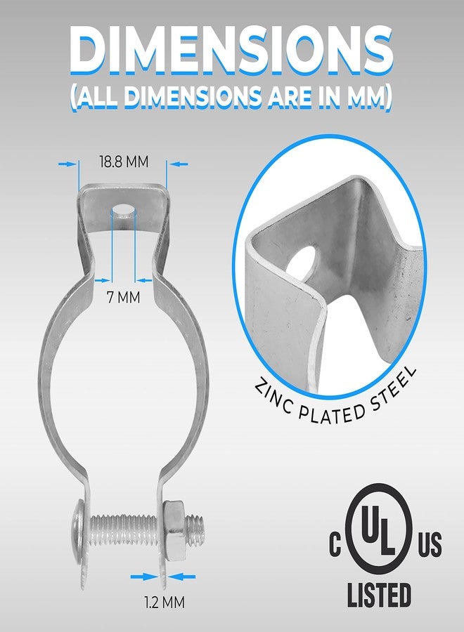 OHLECTRIC حامل أنابيب فولاذي مطلي بالزنك من OHLECTRIC OL-66412 مقاس 3/4 بوصة مع برغي - مثالي لتركيب الأنابيب الصلبة وأنابيب EMT على الأسطح أو الدعامات المعزولة أو القضبان الملولبة - عبوة من 10 قطع - Image 3