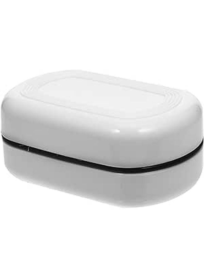 White Double Layer Soap Holder With Lid Waterproof For Bathroom And Outdoor Travel - Image 1