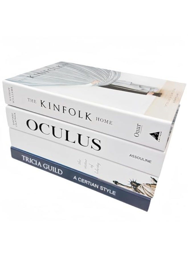 LAMAY 4 PCS Decorative Books, Faux Books for Decoration, Modern Fashion Decorative Books Set for Hardcover Home Decor, Fake Book Stacks Display for Bookshelf Living Room Decor - Image 3
