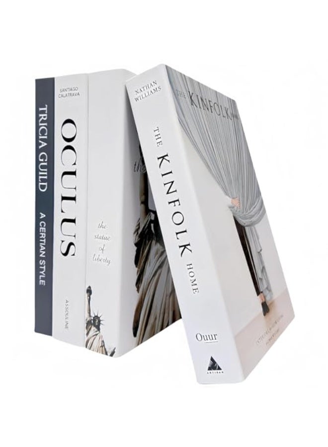 LAMAY 4 PCS Decorative Books, Faux Books for Decoration, Modern Fashion Decorative Books Set for Hardcover Home Decor, Fake Book Stacks Display for Bookshelf Living Room Decor - Image 1