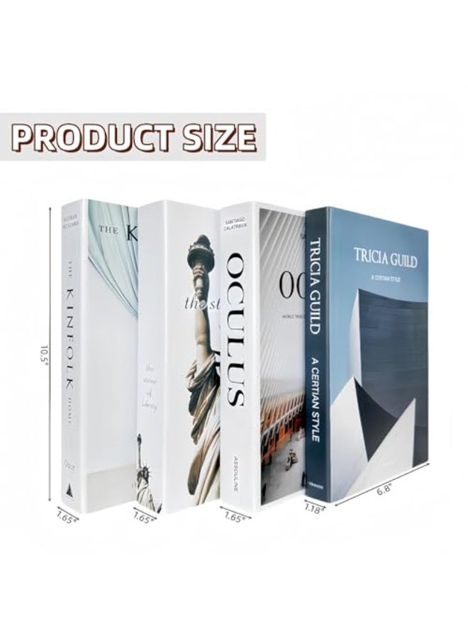 LAMAY 4 PCS Decorative Books, Faux Books for Decoration, Modern Fashion Decorative Books Set for Hardcover Home Decor, Fake Book Stacks Display for Bookshelf Living Room Decor - Image 5