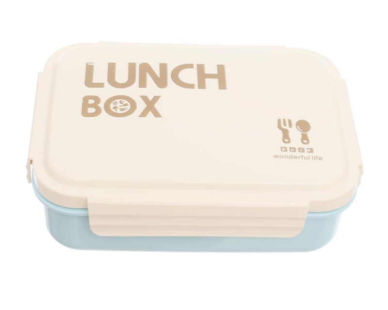 AG-12 394 Divided Lunch Box with Spoon - White Red
