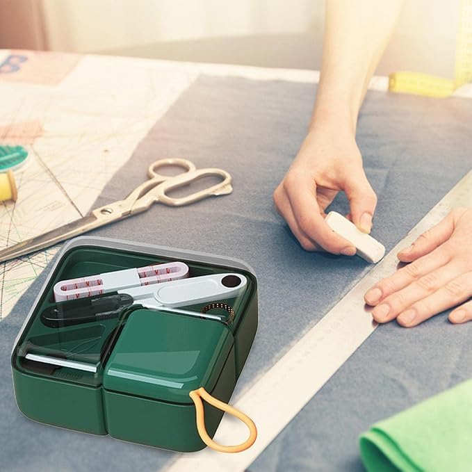 Gemsy Sewing Kit Box All in 1 Tailoring Tools Combo with Accessories Scissors Thread Needles Measuring Tape Sui Dhaga Portable Stitching Items Box for Home Ladies Multi Use Travel DIY - Image 5