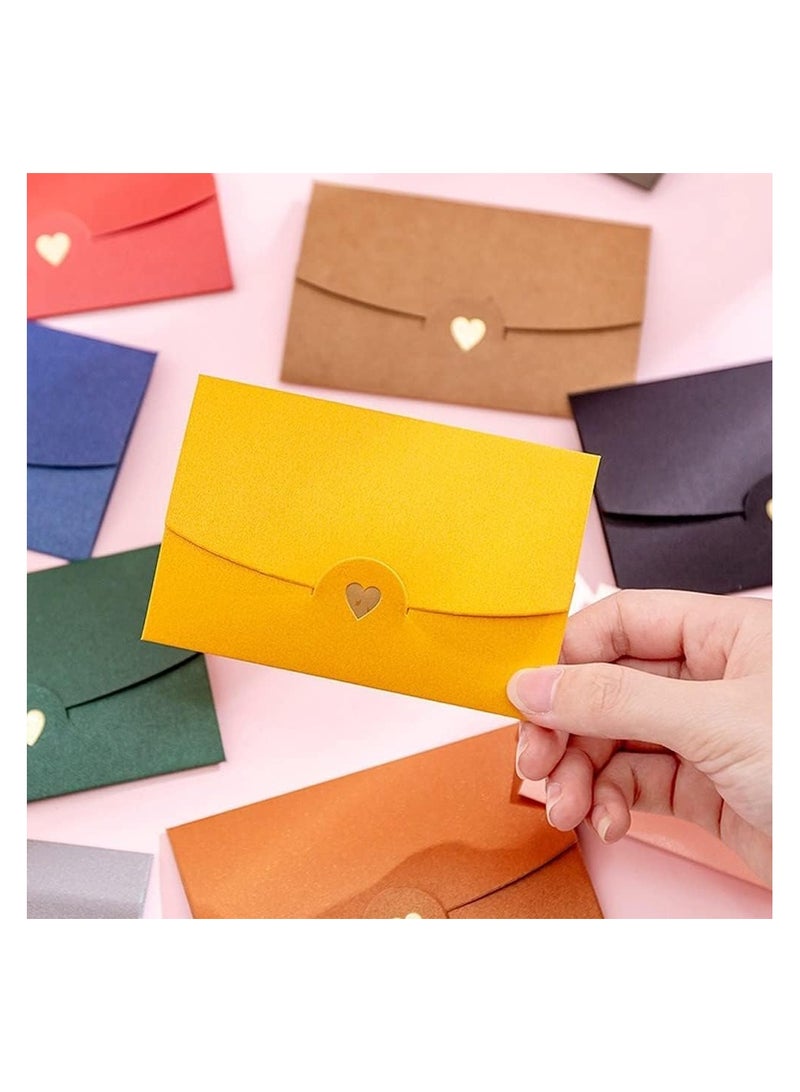 Generic Mini Envelopes, 48 Pieces Mini Gift Card Envelopes, Multi Color Mini Envelope, with Heart Clasp, for Invitations, Postcard,Wedding, DIY Gift Cards, Valentine's Day  - Image 4