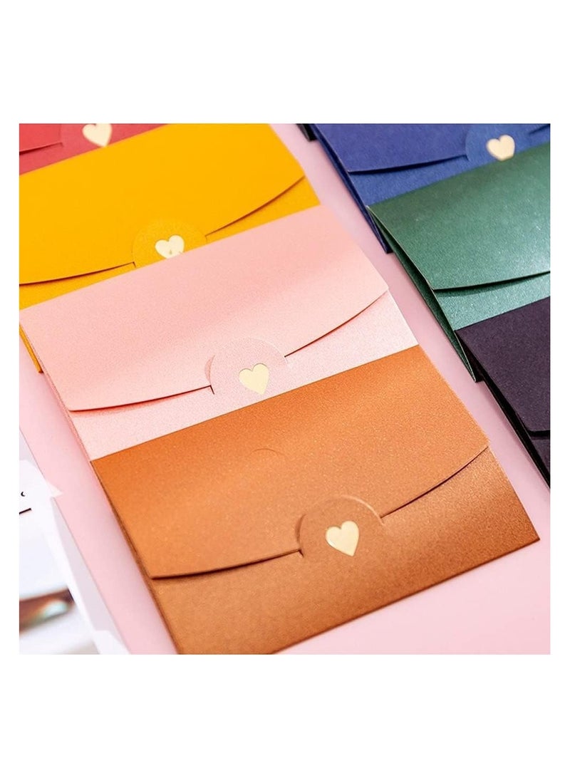 Generic Mini Envelopes, 48 Pieces Mini Gift Card Envelopes, Multi Color Mini Envelope, with Heart Clasp, for Invitations, Postcard,Wedding, DIY Gift Cards, Valentine's Day  - Image 3