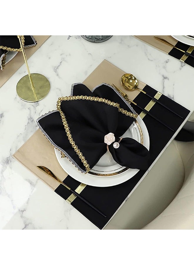 MVAQKLM  Napkin Rings, White Rose Pearl Dining Table Napkin Ring Holder, Vintage Paper Towel Rings for Valentine's Day Wedding Banquet Home Table Decorations (6 Pcs)  - Image 3