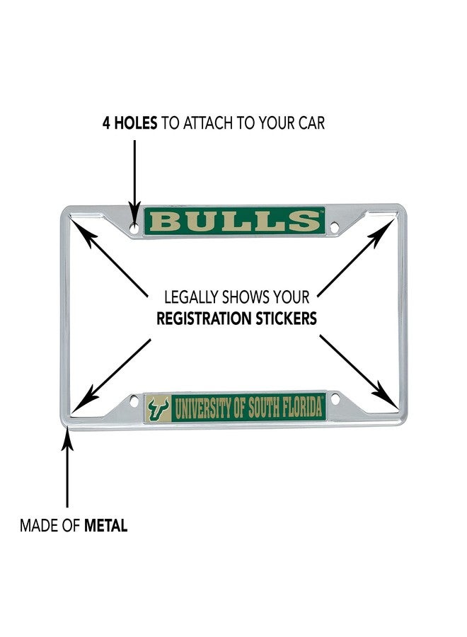 Desert Cactus University of South Florida Car Accessories Bulls Metal License Plate Frame and Tag Holder for Front or Rear of Car (Mascot) - Image 5
