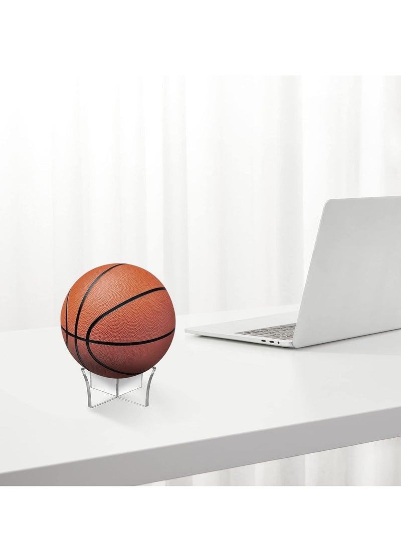Generic Acrylic Ball Stand Holder,Ball Display Stand for Football Basketball Soccer Ball Holder,Volleyball Rugby Ball Sports Ball Storage Rack,Trophy Autograph Memorabilia Display Cases(3 Pcs)  - Image 2