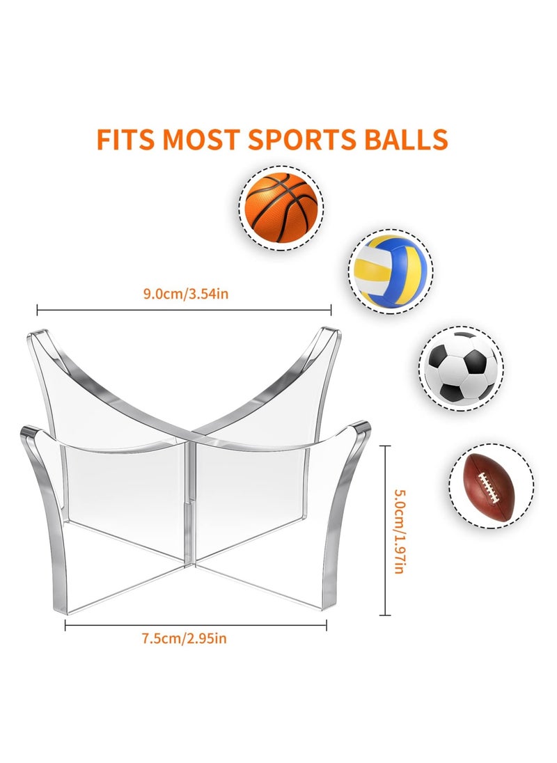 Generic Acrylic Ball Stand Holder,Ball Display Stand for Football Basketball Soccer Ball Holder,Volleyball Rugby Ball Sports Ball Storage Rack,Trophy Autograph Memorabilia Display Cases(3 Pcs)  - Image 4