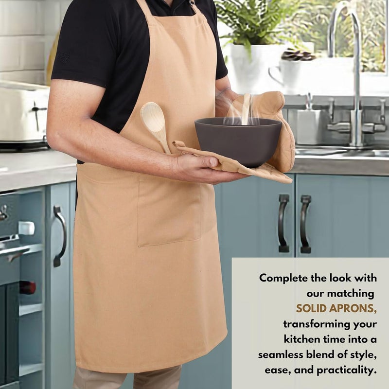 Native Fab 10-Piece Kitchen Set – Features Oven Mitts, Potholders, Kitchen Towels & Dishcloths, Heat Resistant, Durable Cotton, Perfect for Cooking, Baking, and Everyday Kitchen Tasks - Beige - Image 5