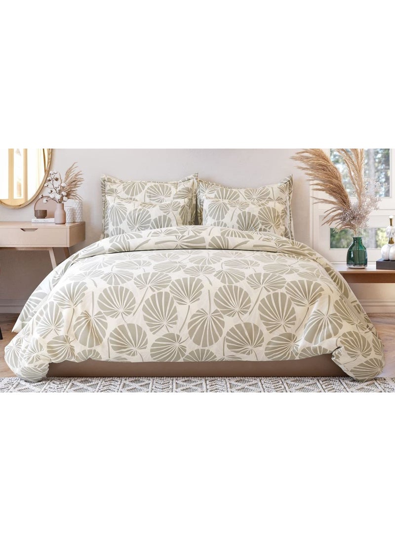 THE HOME STYLE THE HOME STYLE Super Soft Glace Cotton King Size AC Comforter II Blanket II Duvet for Double Bed with 1 Flat Bedsheet and 2 PiIIow Cover Adam Cream 4 Piece Comforter Set  - Image 2