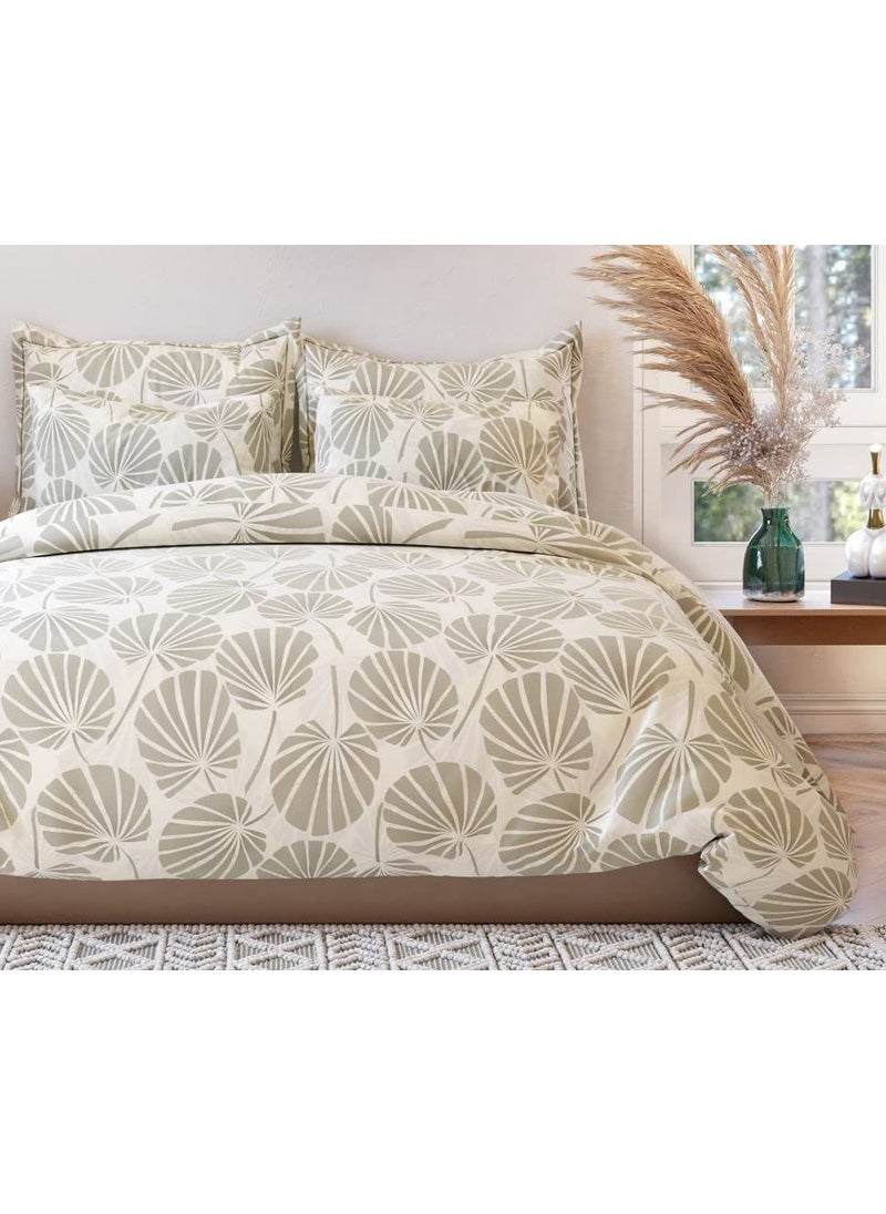 THE HOME STYLE THE HOME STYLE Super Soft Glace Cotton King Size AC Comforter II Blanket II Duvet for Double Bed with 1 Flat Bedsheet and 2 PiIIow Cover Adam Cream 4 Piece Comforter Set  - Image 3