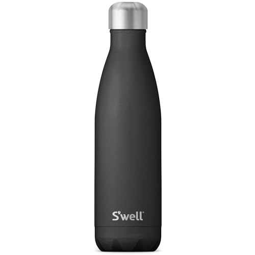 Swell Stainless Steel Water Bottle 17oz Onyx Triple Layered VacuumInsulated Containers Keeps Drinks Cold for 36 Hours and Hot for 18 BPA Free Perfect for On the Go