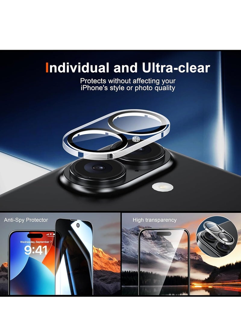 Raxoom 2-Pack Screen Protector for iPhone 16 â€“ Includes Privacy Screen Protectors & Camera Lens Protectors, 9H Hardness, Scratch-Resistant Tempered Glass, Easy Installation, Drop Protection - Image 2