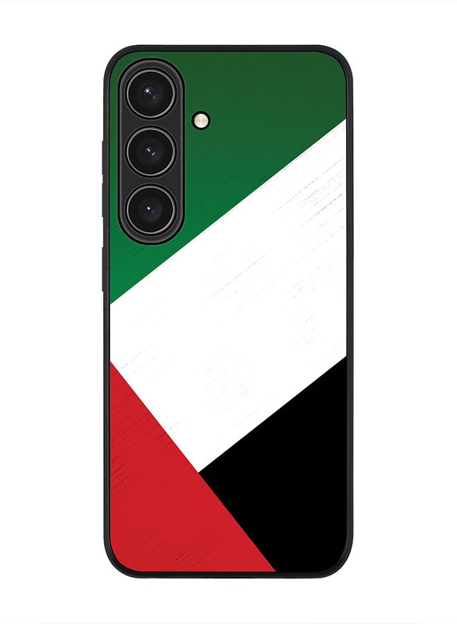 Stylizedd Rugged Black edge case for Samsung Galaxy S24, Slim fit Soft Case Flexible Rubber Edges Anti Drop TPU Gel Thin Cover- Flag Of UAE - Image 1