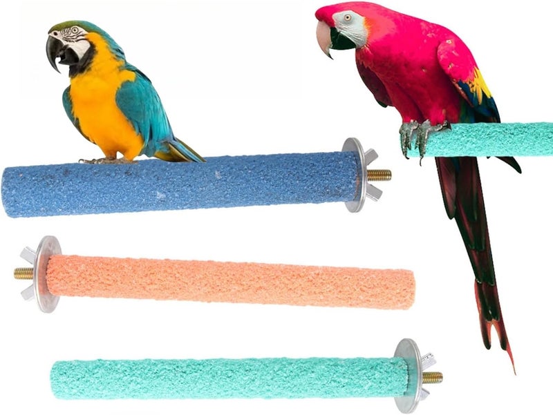 JDLYEVER Diverse requirement fit Birdcage Stands - 3-Piece Set of Parrot Perches for Birds – Includes 14cm, 20cm, 25cm Sizes – Random Colors, Durable Sanded Surface with Solid Wood Core, Ideal for Beak & Claw Maintenance Daily repeated use trusted quality - Image 1