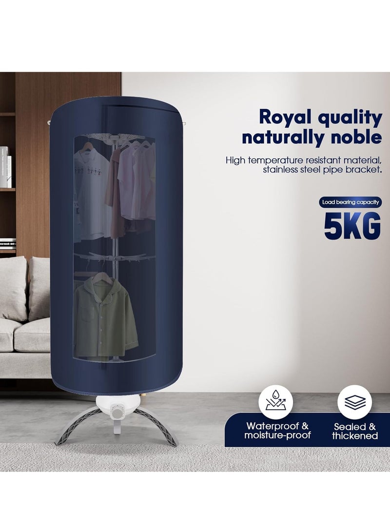 2- Tier Portable Indoor Electric Clothes Dryer, 360° Stereo constant Temperature Heating, Double Coat Hange, Heated Clothes Dryer, Washing Drying Rack with Multi-gear Timing