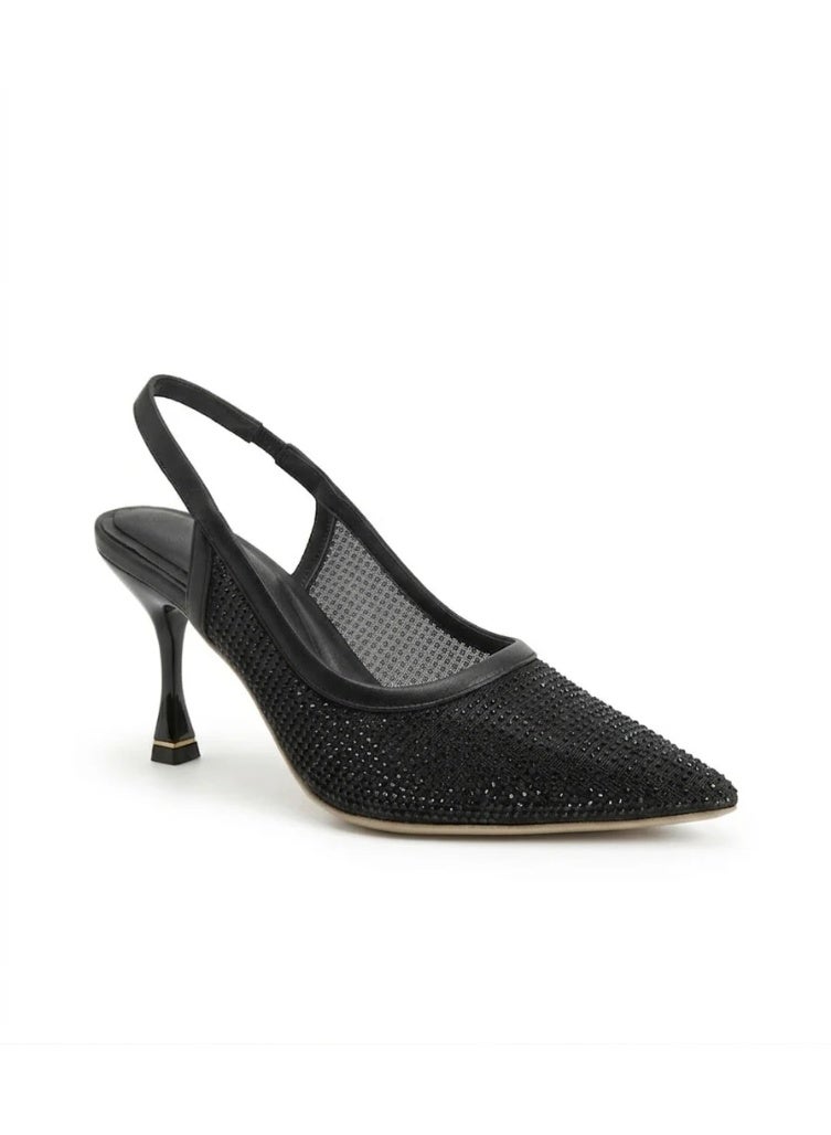 فيبراندا حذاء نسائي بكعب عالي Slingback مزين بلمعة كريستالية C-97 - Image 1