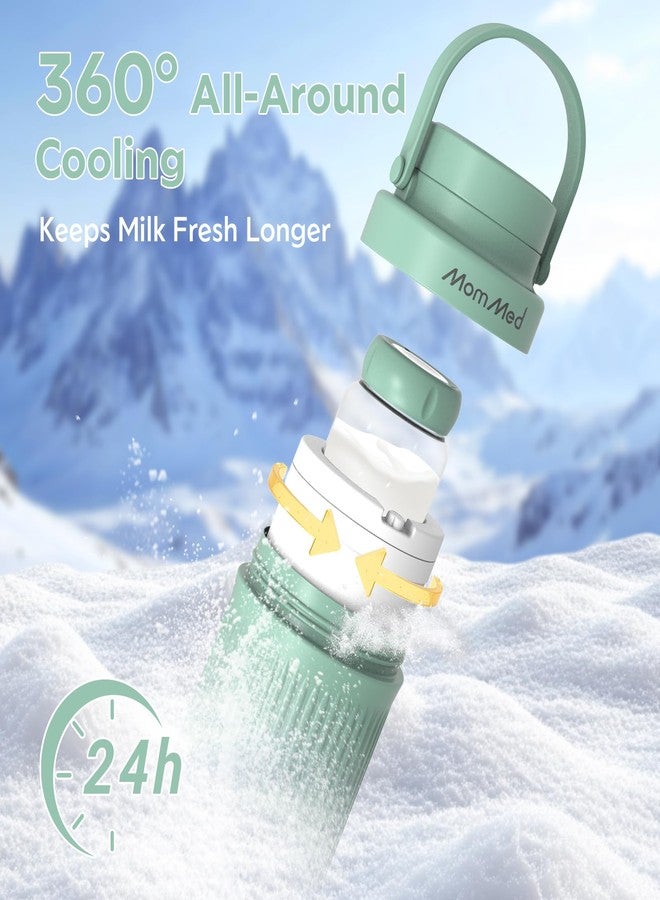 MOMMED Breast Milk Cooler 22oz for Travel & Work- 24H 360° Long-Lasting Cooling, Dual Storage Bottles Double as Baby Bottles, Compatible with Standard Nipples & Manual Breast Pumps, BPA-Free, TSA - Image 4