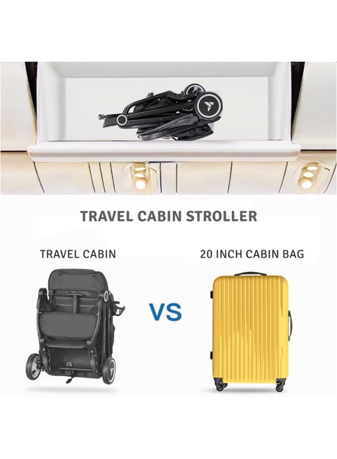 TEKNUM Travel Cabin Stroller wt Diaper Tote Bag Lightweight - Black - Image 4