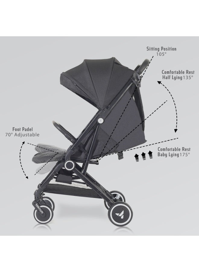 TEKNUM Travel Cabin Stroller wt Diaper Tote Bag Lightweight - Black - Image 3