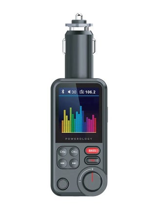 18W QC Output FM Transmitter Pro Car Charger with 32GB Max MicroSD & USB Flash Slot, 7 EQ Modes, 1.8" Colour Display, Bass & Treble Adjuster, Superior Mic and Bluetooth Version 5.0 Connectivity, Black - pzsku/Z990DD3FEFF93C837CA52Z/45/_/1733921185/fa07897e-87fe-47b6-aad2-b9d56d2bdf18