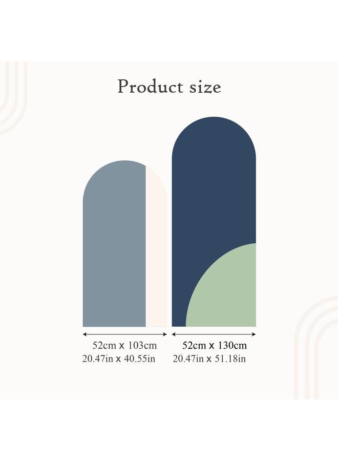 الأزرق جي دبليو تم لصق جدار boho المقوس بألوان نقية ، جمال الهندسة ، فن تحويل ورق الحائط الزخرفي JGD001-006 - Image 1
