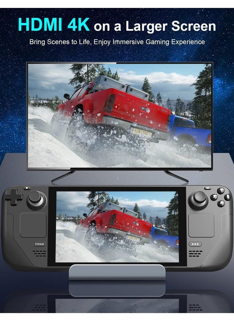 محطة توصيل تلفزيون مع إيثرنت بسرعة 1000M لجهاز Valve Steam Deck و ASUS ROG Ally، T Tersely 6 في 1 قاعدة مع منفذ HDMI 4K@60Hz، 3 منافذ USB 3.0، منفذ شحن PD USB-C لجهاز Steam Deck/ROG Ally Dock - Image 5