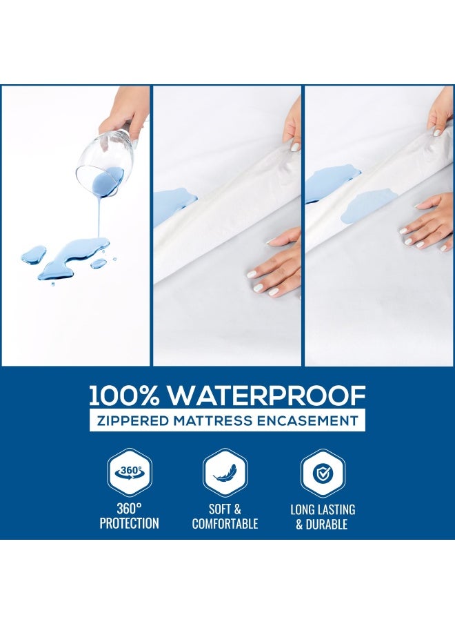 Utopia Bedding Zippered Mattress Encasement Queen - 100  Waterproof and Bed Bug Proof Mattress Protector - Absorbent  Six-Sided Mattress Cover  - Image 2