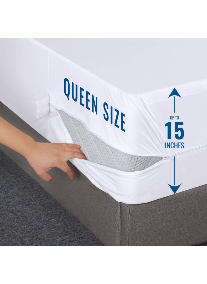 Utopia Bedding Zippered Mattress Encasement Queen - 100  Waterproof and Bed Bug Proof Mattress Protector - Absorbent  Six-Sided Mattress Cover  - Image 3