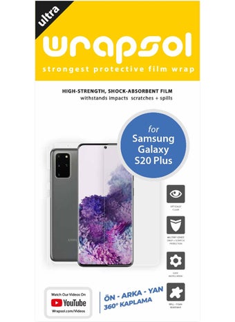 Wrapsol Galaxy S20 Plus Full Body Screen Protector Front Back Side Impact Absorbing Polyurethane Film  - Image 5