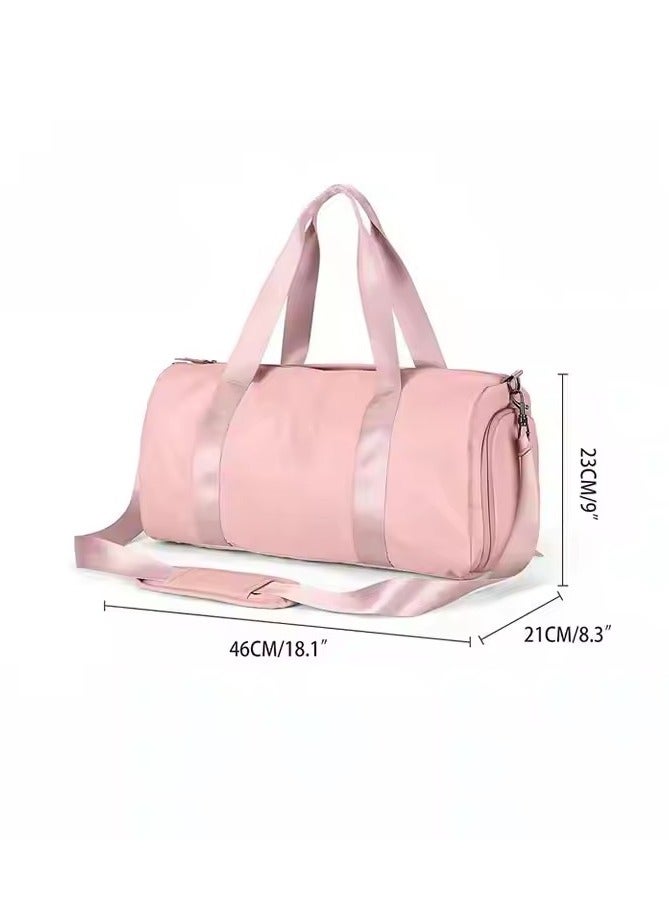 Generic Travel bag, dry wet separation large capacity travel tote bag, waterproof sports and fitness bag luggage bag, with shoe compartment, suitable for yoga and fitness travel, 40X21X20cm，pink  - Image 4