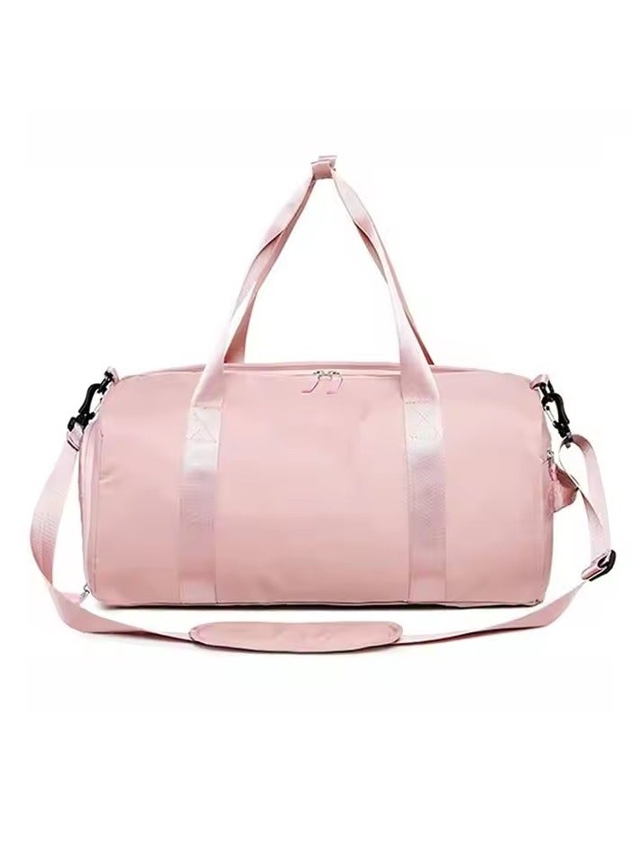 Generic Travel bag, dry wet separation large capacity travel tote bag, waterproof sports and fitness bag luggage bag, with shoe compartment, suitable for yoga and fitness travel, 40X21X20cm，pink  - Image 2