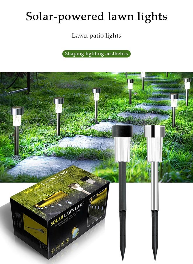 DUNISO 10 Pieces of Solar outdoor lights,LED plastic landscape lights, waterproof, 40mah, suitable for courtyards, parks, gardens, lawns, black - Image 3