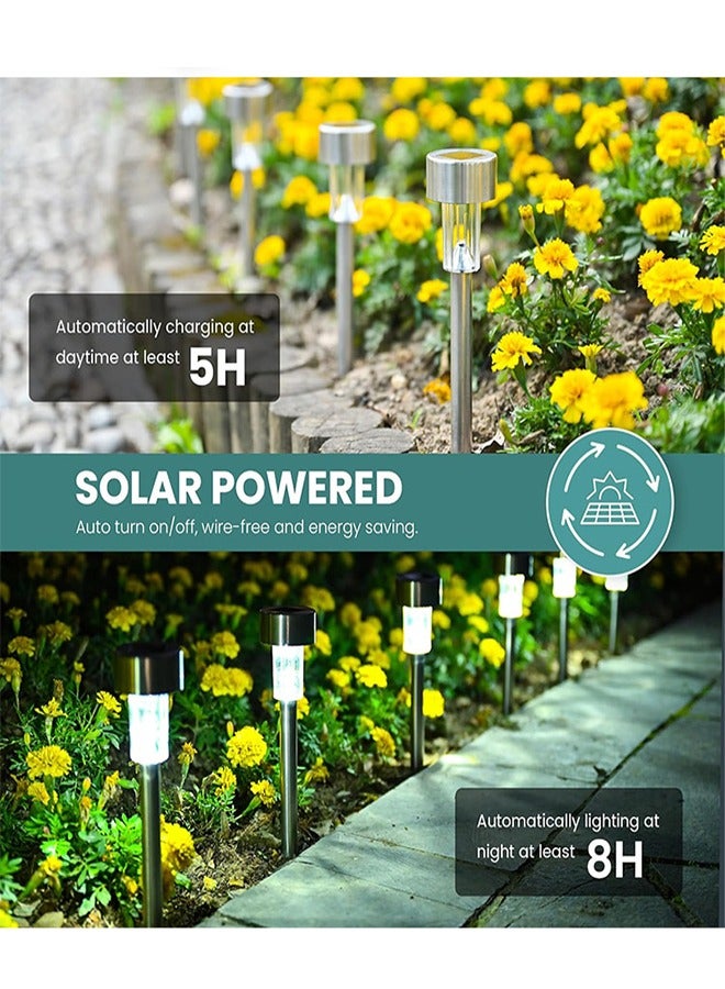 DUNISO 10 Pieces of Solar outdoor lights,LED plastic landscape lights, waterproof, 40mah, suitable for courtyards, parks, gardens, lawns, black - Image 4