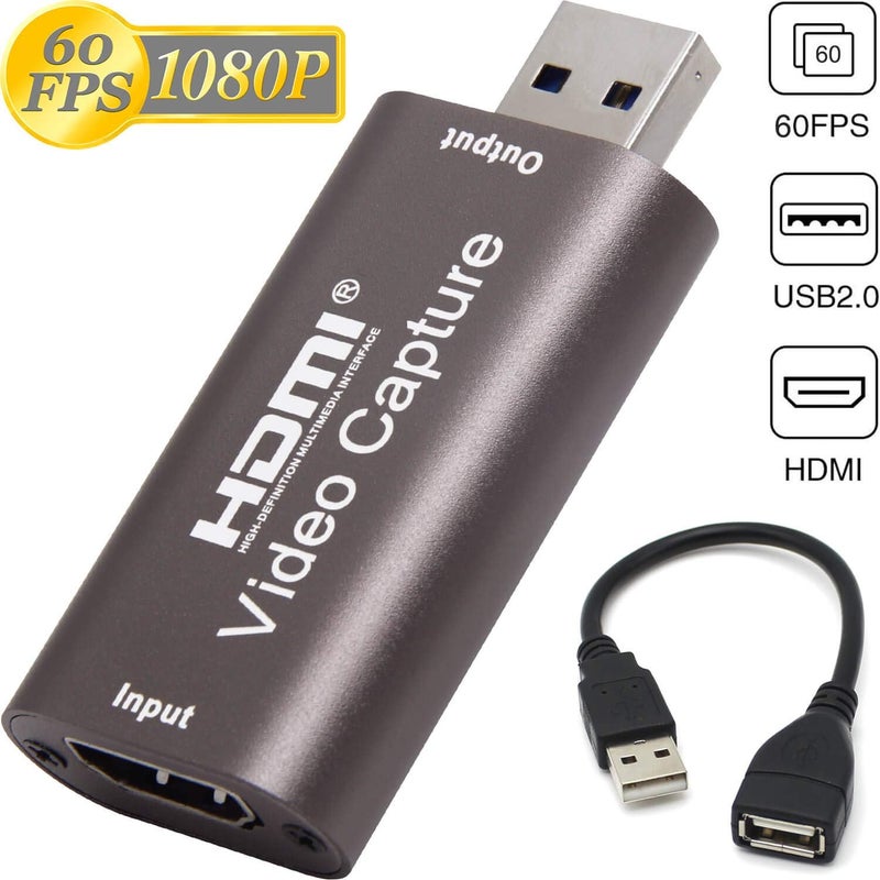 BlueAVS HDMI to USB Video Capture Card 1080P for Live Video Streaming Record via DSLR Camcorder Action Cam (Coffee) - Image 2