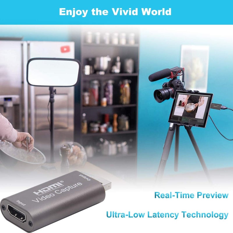 BlueAVS HDMI to USB Video Capture Card 1080P for Live Video Streaming Record via DSLR Camcorder Action Cam (Coffee) - Image 3