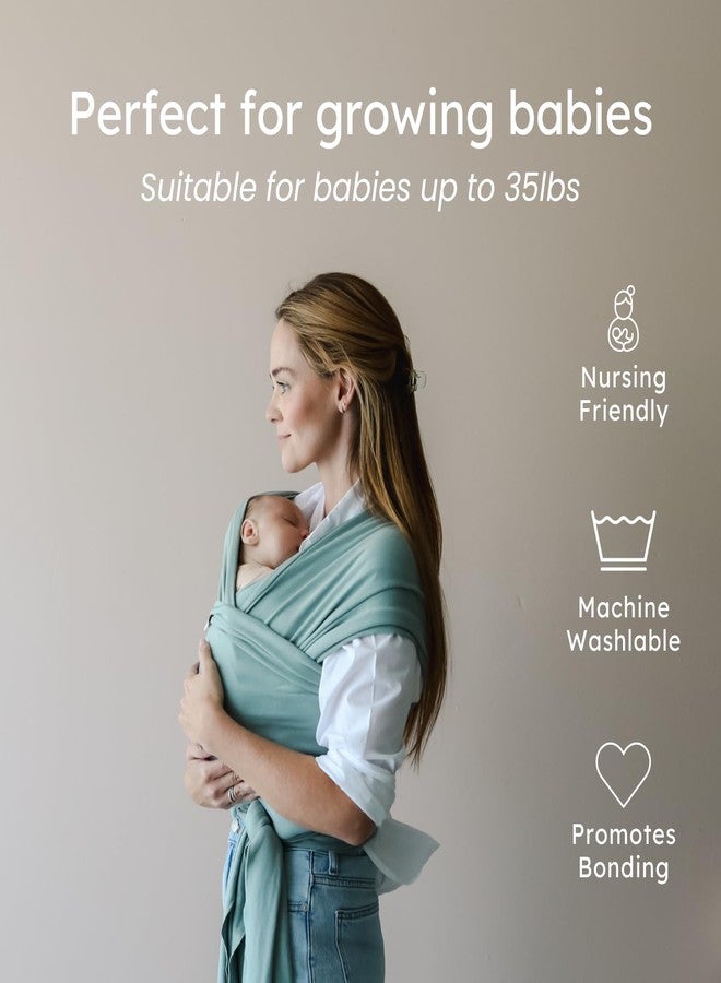 snuggle me Baby Wrap | Hands-Free Baby Wraps Carrier, Easy-Tie Baby Sling Carrier, Baby Carrier Wrap with Organic Cotton, Baby Wearing Wrap for Newborns from 0 to 18 Months (7-35 lbs) - Moss - Image 3