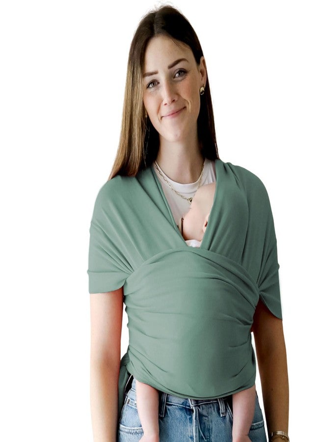 snuggle me Baby Wrap | Hands-Free Baby Wraps Carrier, Easy-Tie Baby Sling Carrier, Baby Carrier Wrap with Organic Cotton, Baby Wearing Wrap for Newborns from 0 to 18 Months (7-35 lbs) - Moss - Image 1
