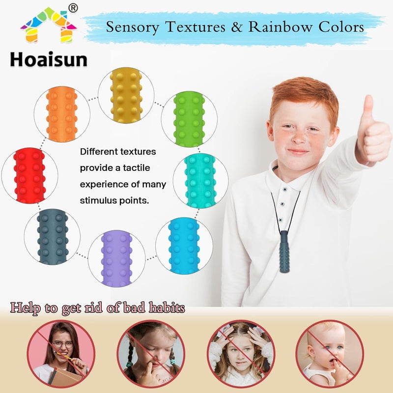 Hoaisun قلائد مضغ حسية للأولاد والبنات - 8 قطع - Image 4