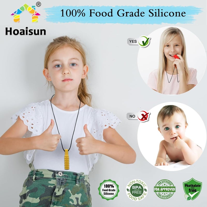 Hoaisun قلائد مضغ حسية للأولاد والبنات - 8 قطع - Image 3